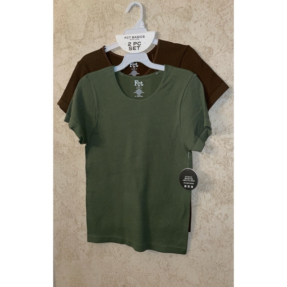 FCT Basics With Love 2 Pack Ribbed short Sleeve TShirt